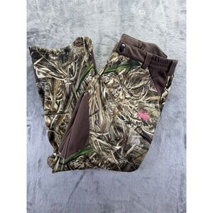 Realtree MAX-5 Bracken Camo Hunting Pants Womens Large TP1013 Pink Logo Fleece